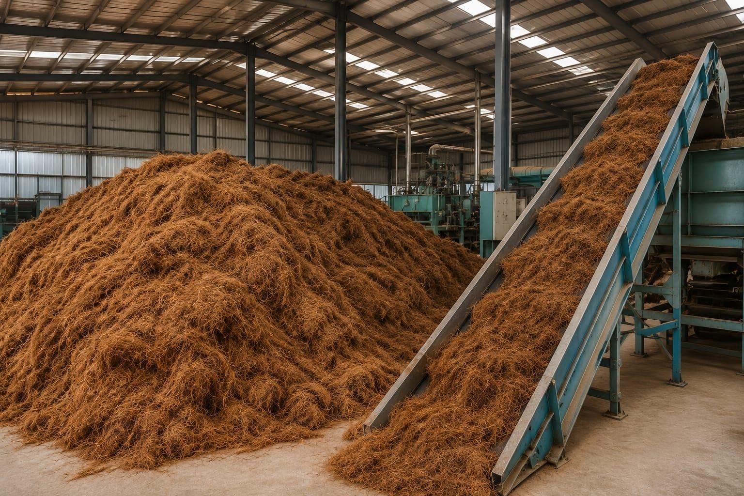 Coconut husk processing